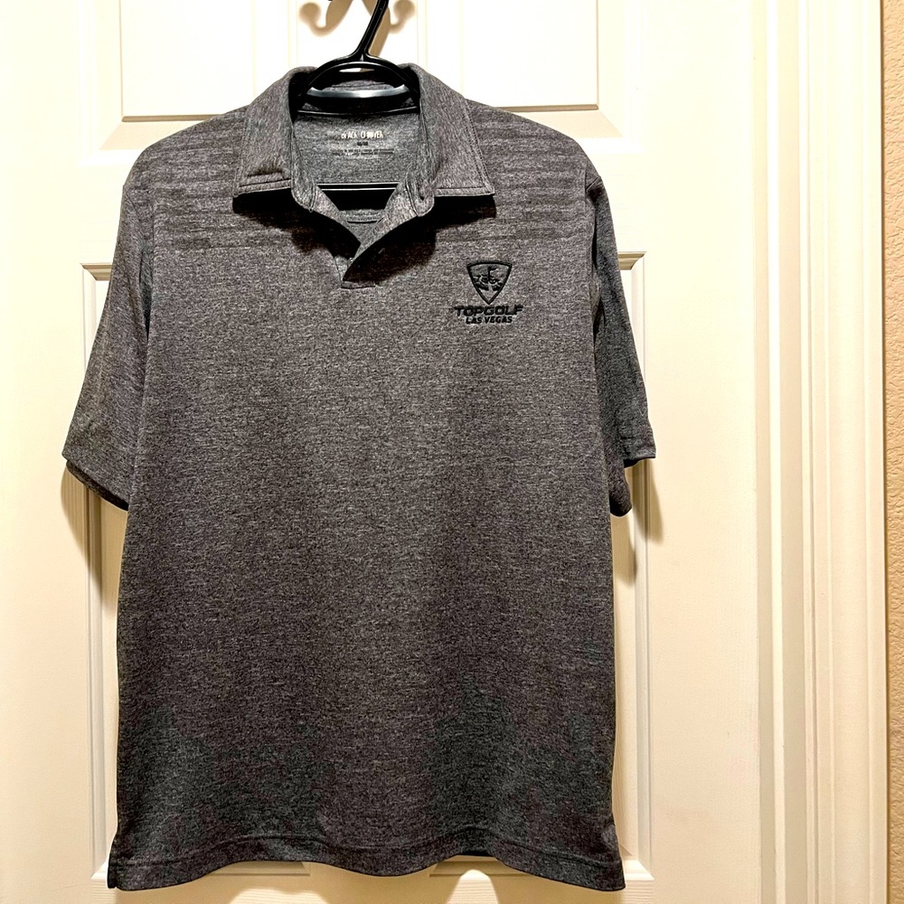 Topgolf Las Vegas Black Clover Mens Polo Medium Gray